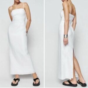 Reformation Frankie Linen Dress White